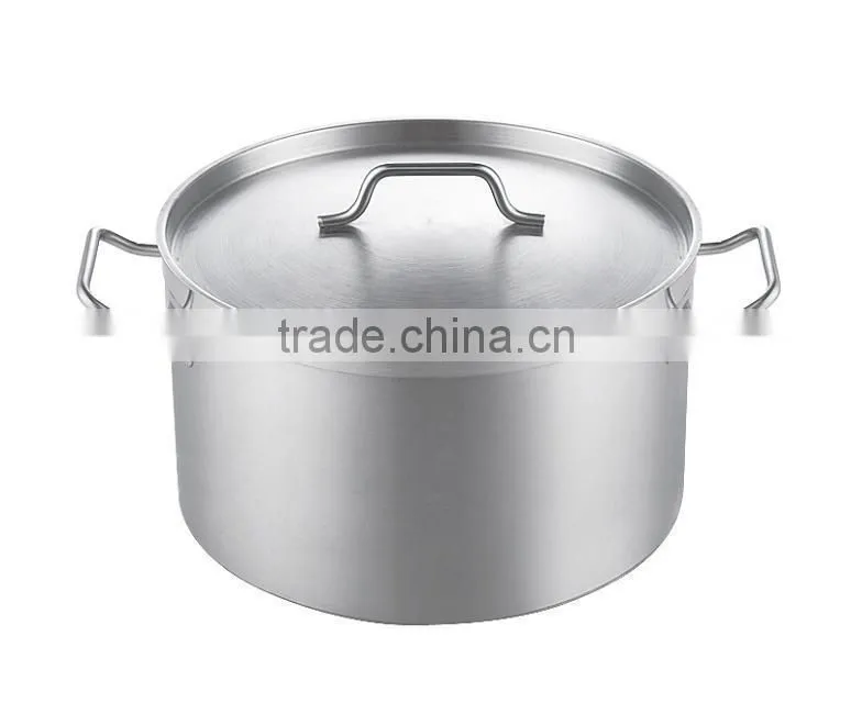 Two Handle Sauce Pan Saucepan Cooker Family Restaurant Hotell Usage High Body Stainless Steel Stock Pot with Lid