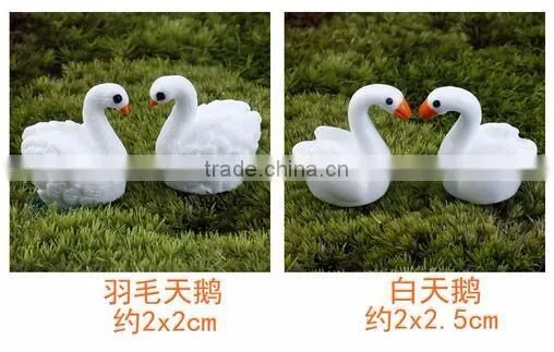 cy309 Artificial Three-dimensional whale DIY Resin swan crafts garden moss Micro View decorations