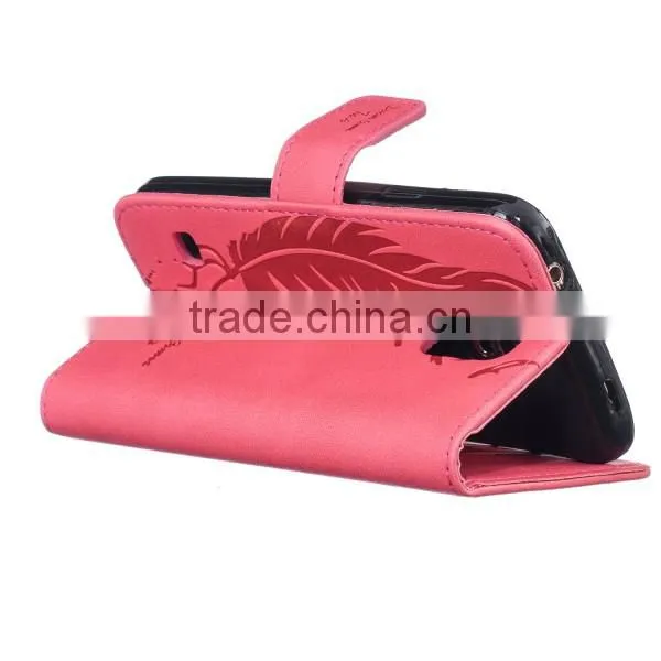 Embossed leather phone case,PU leather phone shell,flip foldable case for Samsung s5