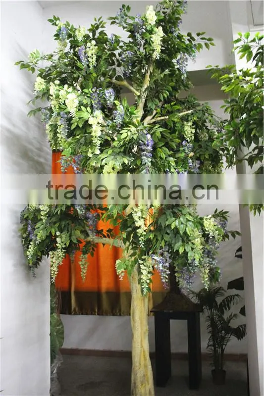 Home garden deco 50cm to 400 cm hight artificial white mix purple large Chinese wistaria EDHS1501 1605