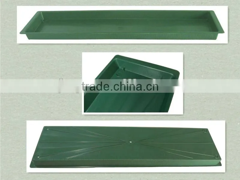 double floral tray green plastic