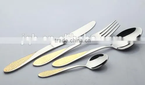 Black gold plated stainless steel cutlery set/flatware set