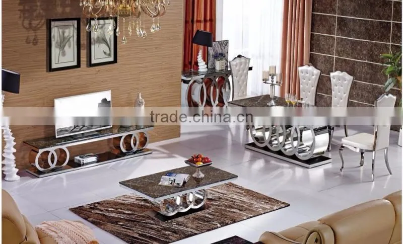 A8081 high gloss marble dining table with 8 seater