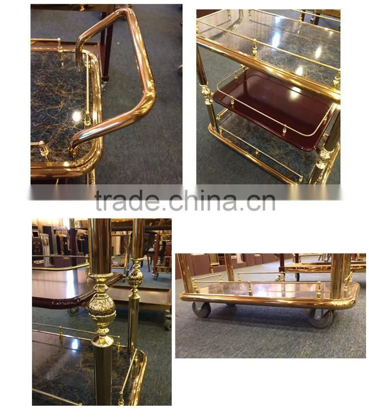 Luxury stainless steel three layers liquor trolley food trolley service trolley C-55
