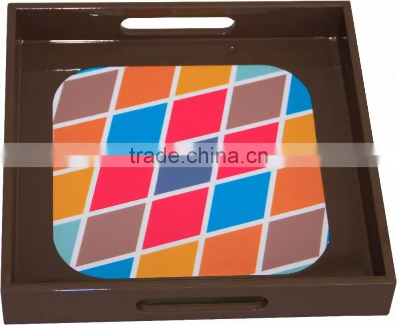 Square lacquered serving tray