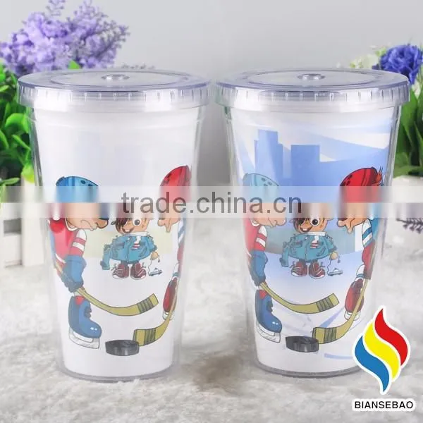 16oz double wall custom printed plastic cup