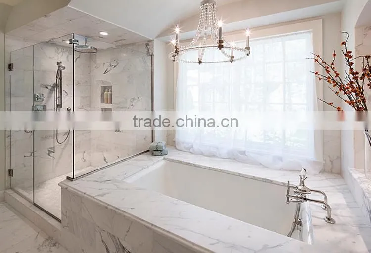 Chinese interior design natural stone top polishing white marble tile