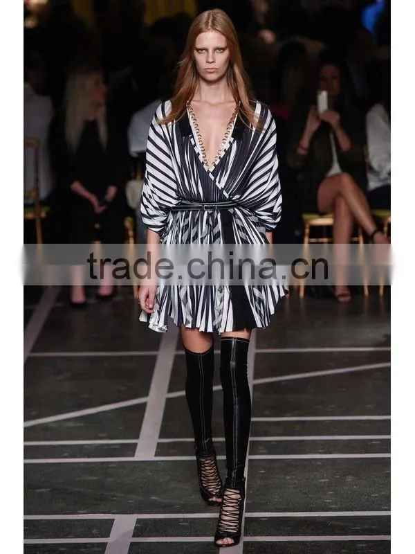 2016 women chiffon dress, floral sublimation prints pleated dress