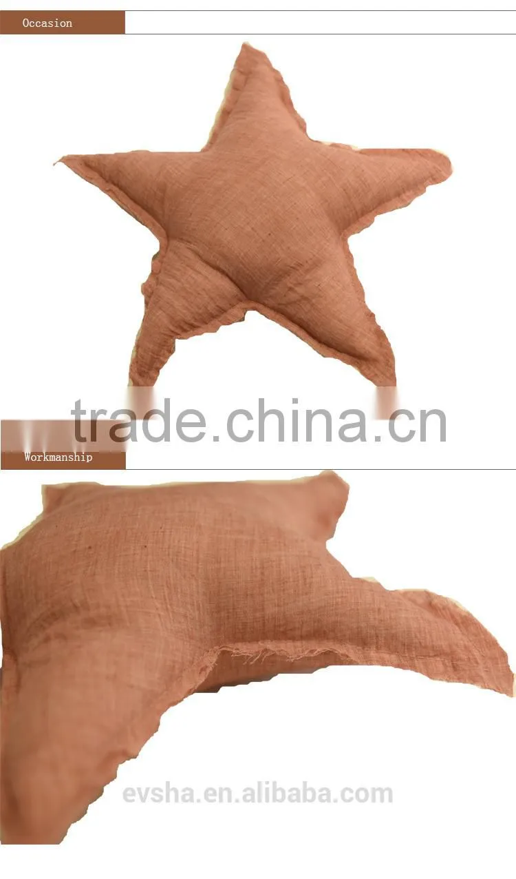 home decorate Star shape cushions with solid color, cushions with filling for decoration