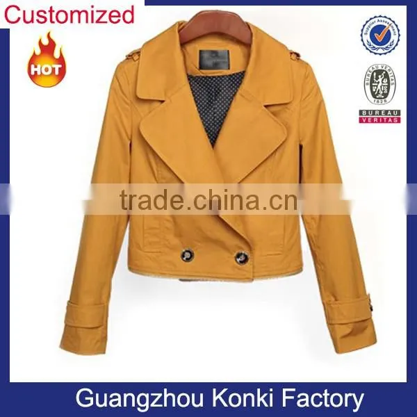 wholesale yellow color winter jacket women model