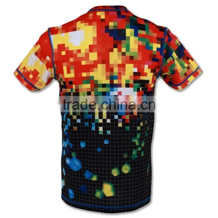 2015 High Quality Outdoor Sports running Fitness Excercise soccer mens short sleeve compression shirt
