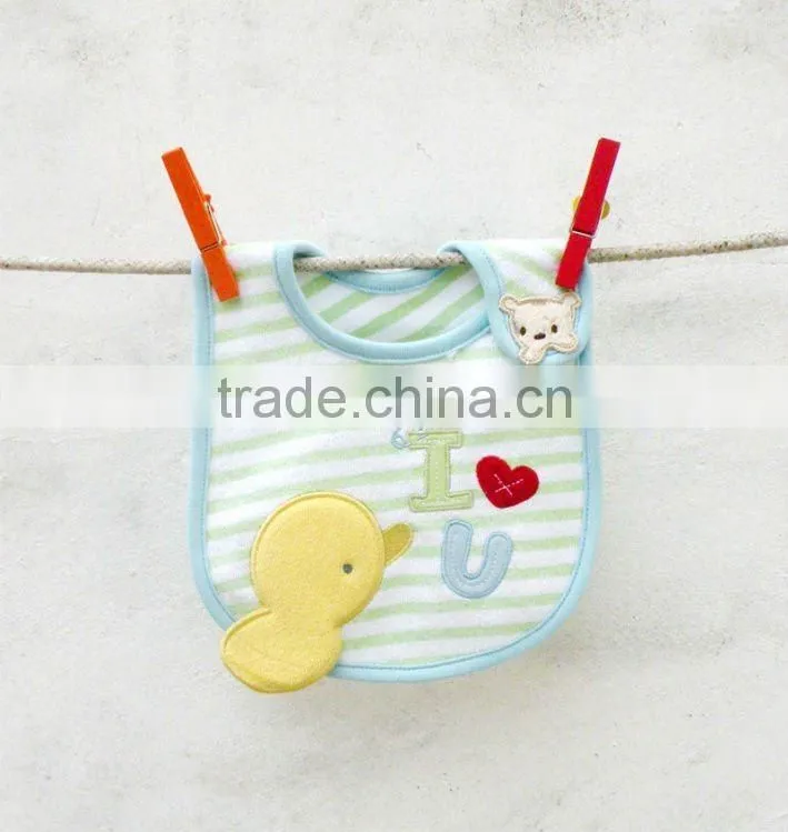 child clothes cute emobroidered waterproof baby bib