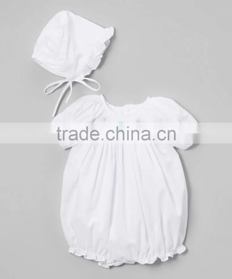 100% Cotton Woven Fabric Heirloom Monogramed Baby Colored Quilt Outfits Match Hat