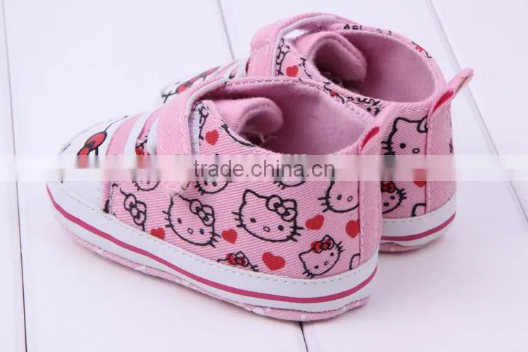 2014 wholesale baby shoes girls gray hello kitty infant shoe girls cavans kitty shoes