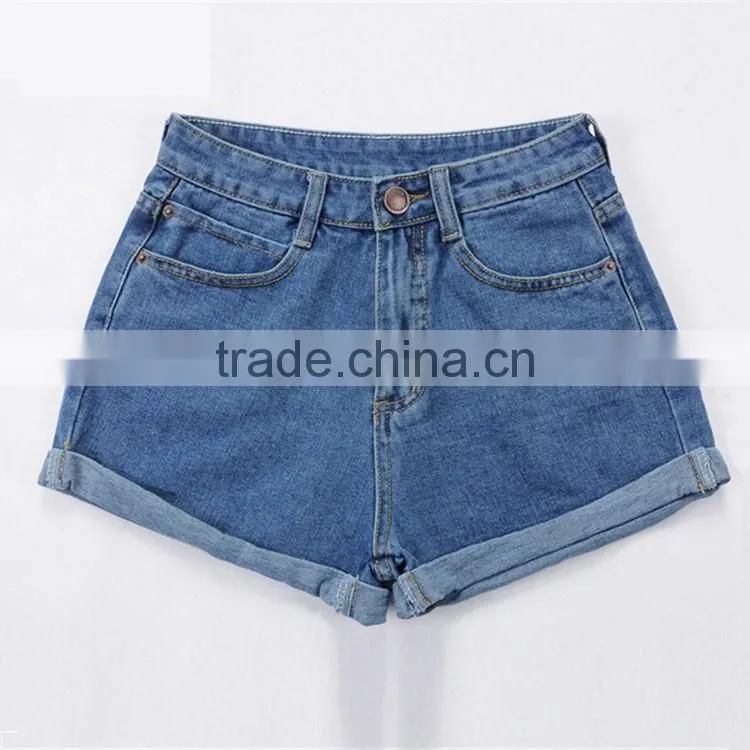 2017 plus size XL ladies summer hot high waist jean shorts for women