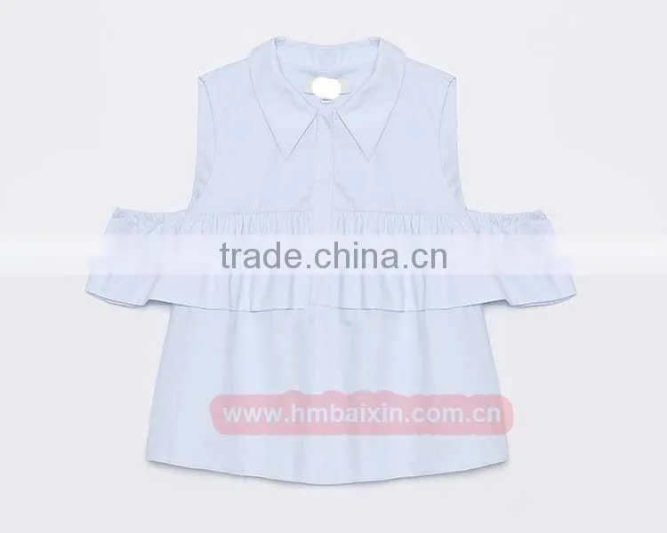 custom ladies white blouses/ fashion blouses design/ custom blouse garment supplier