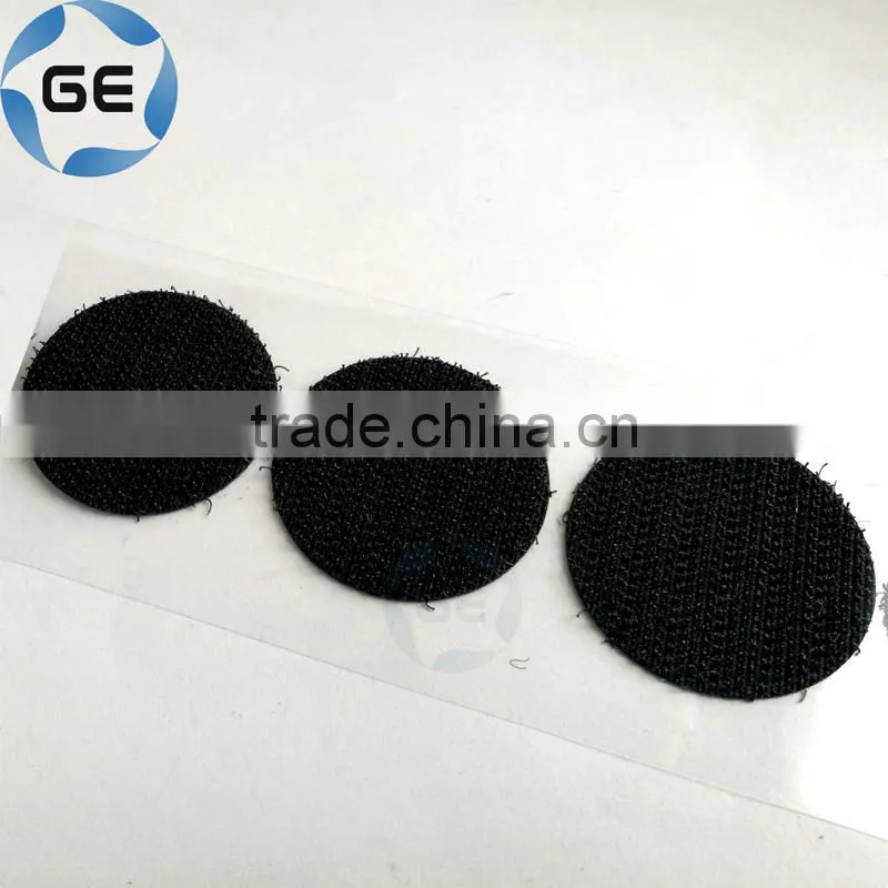 Quality Self-Adhesive Nylon Hook and Loop Dots with Silicone Paper Customized Round Sticky Hookloop Dot with Back Hot Melt Glue