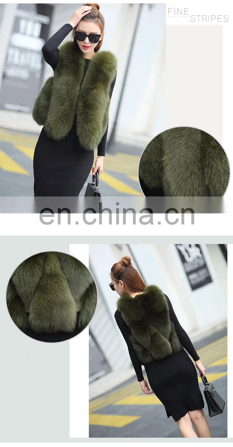 2016 New Genuine Real Fox Fur Vest Women's Fox Fur Coat Natural Fur Fox Vest