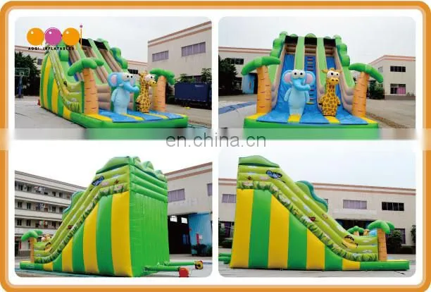 AOQI newest inflatable toy China high quality elephant inflatable slide with double slide lane for sale