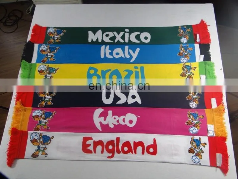 Factory Direct Custom Design knit Soccer Fans Scarf