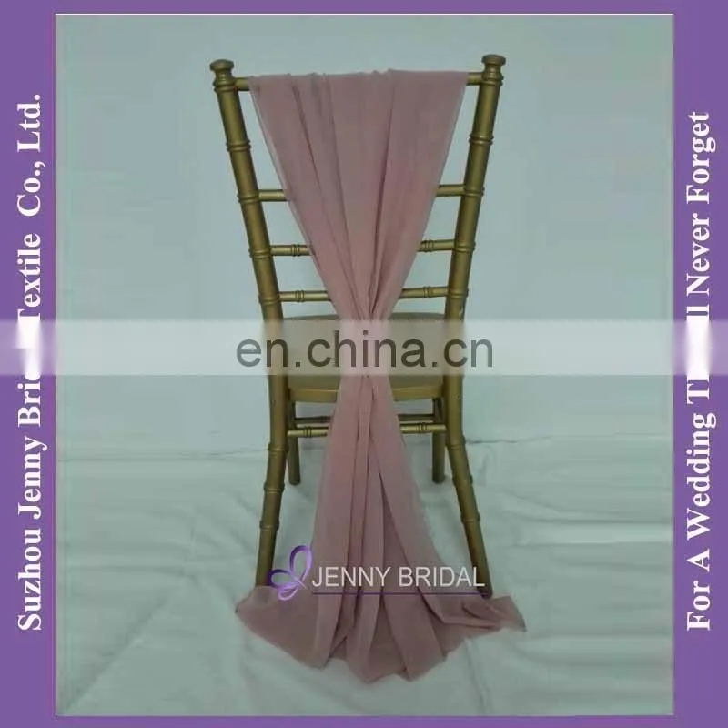 SH043J Chiffon Ruffled Chair Cover Cheap Wedding Blush Chair Sashes