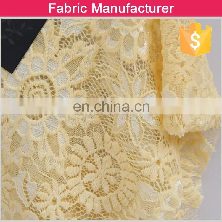 2015 new style CC-L6217 fashion poly/spandex solid lace fabric for girls