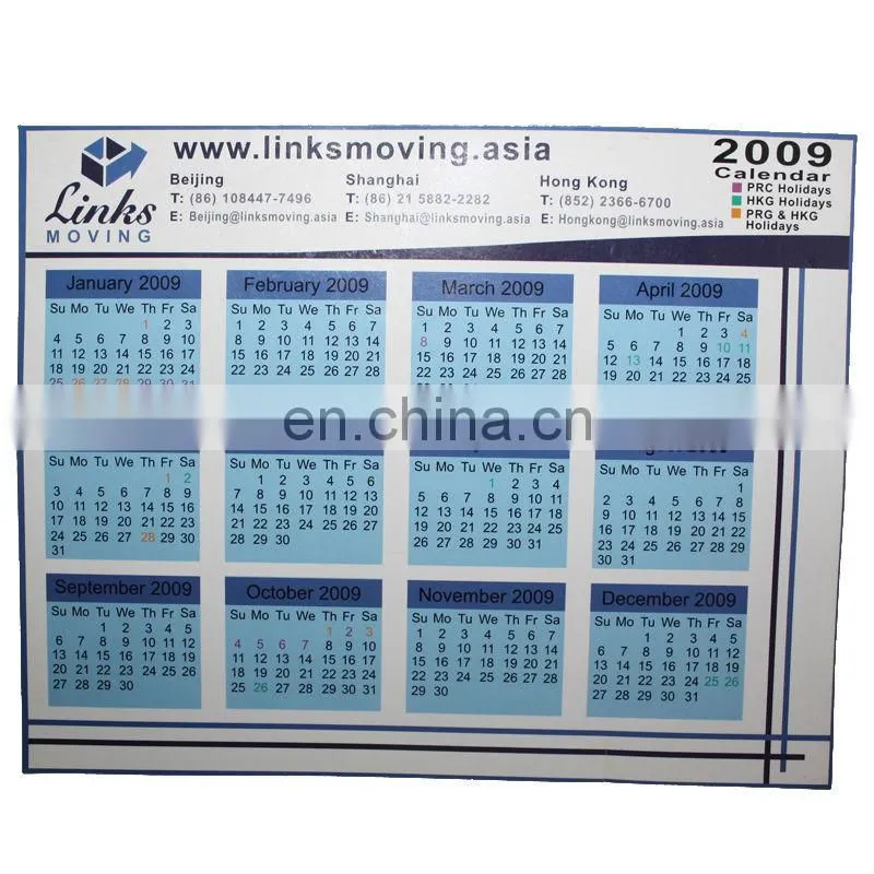 china promotional oem progress chart fridge magnet calendar