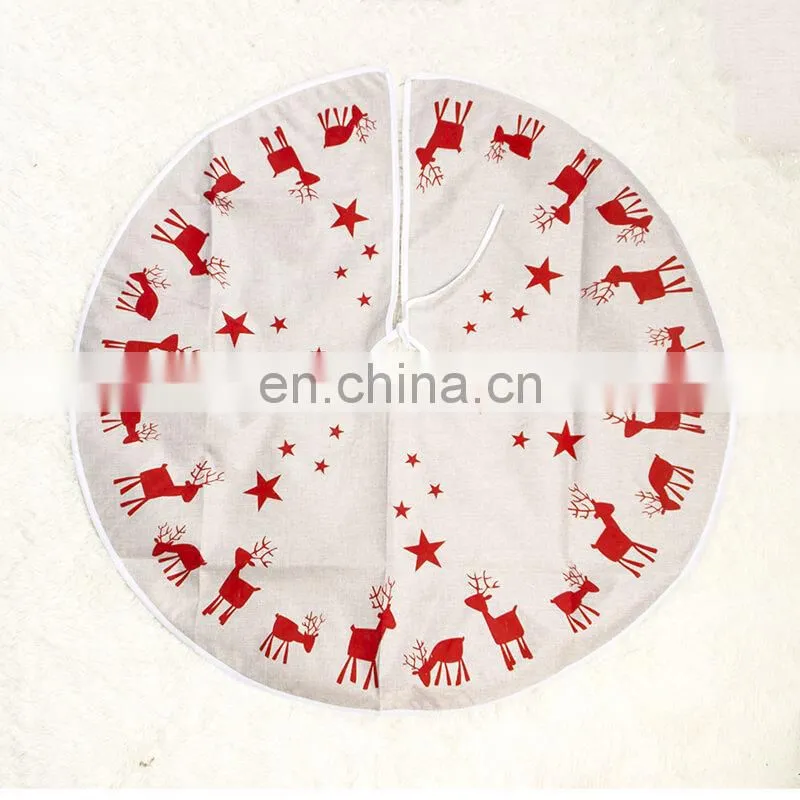 i@home Elk print Christmas tree decoration wholesale christmas tree skirt