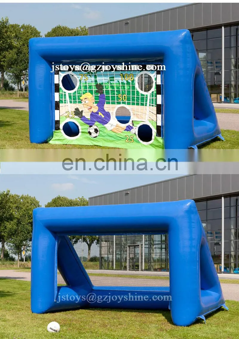 Just Fun Soccer Shootout Game Portable Inflatable Football Shooting Target Post Gate Inflatable Football Goal For Sale