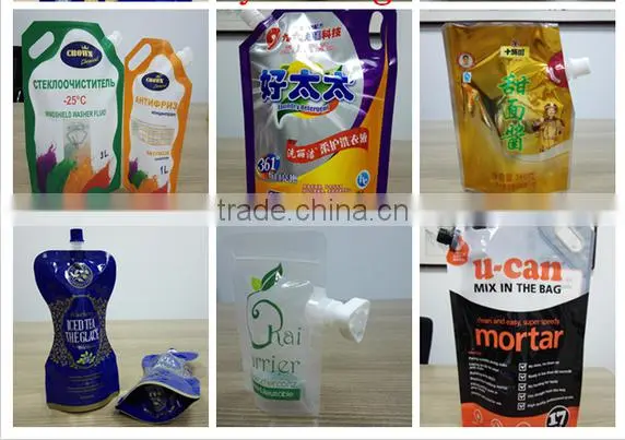 stand up spout plastic antifreeze liquid bag/liquid packaging bag with nozzle