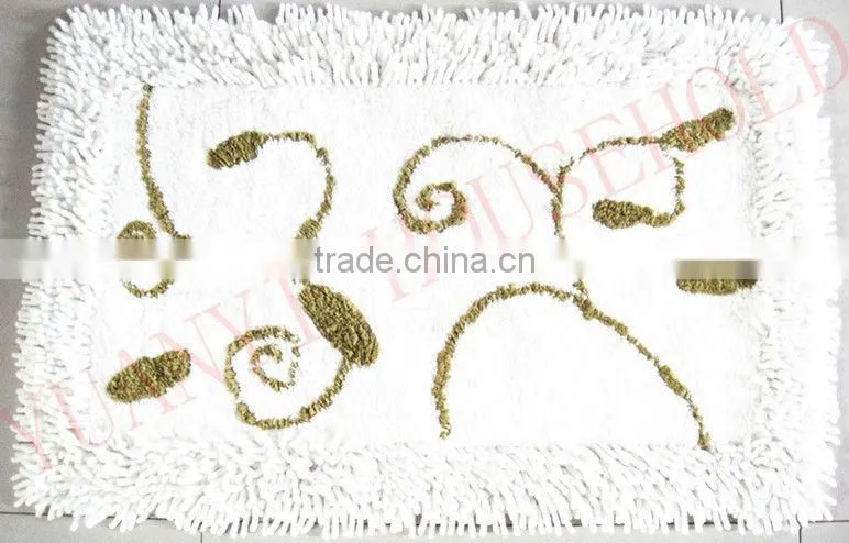 leaf design bath mats cotton chenille bath mat