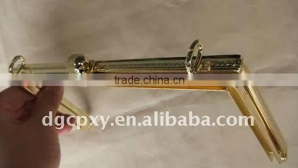 Gold plated leather bag frame