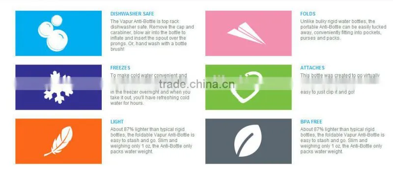 700ml outdoor sport collapsible water bottle with BPA free