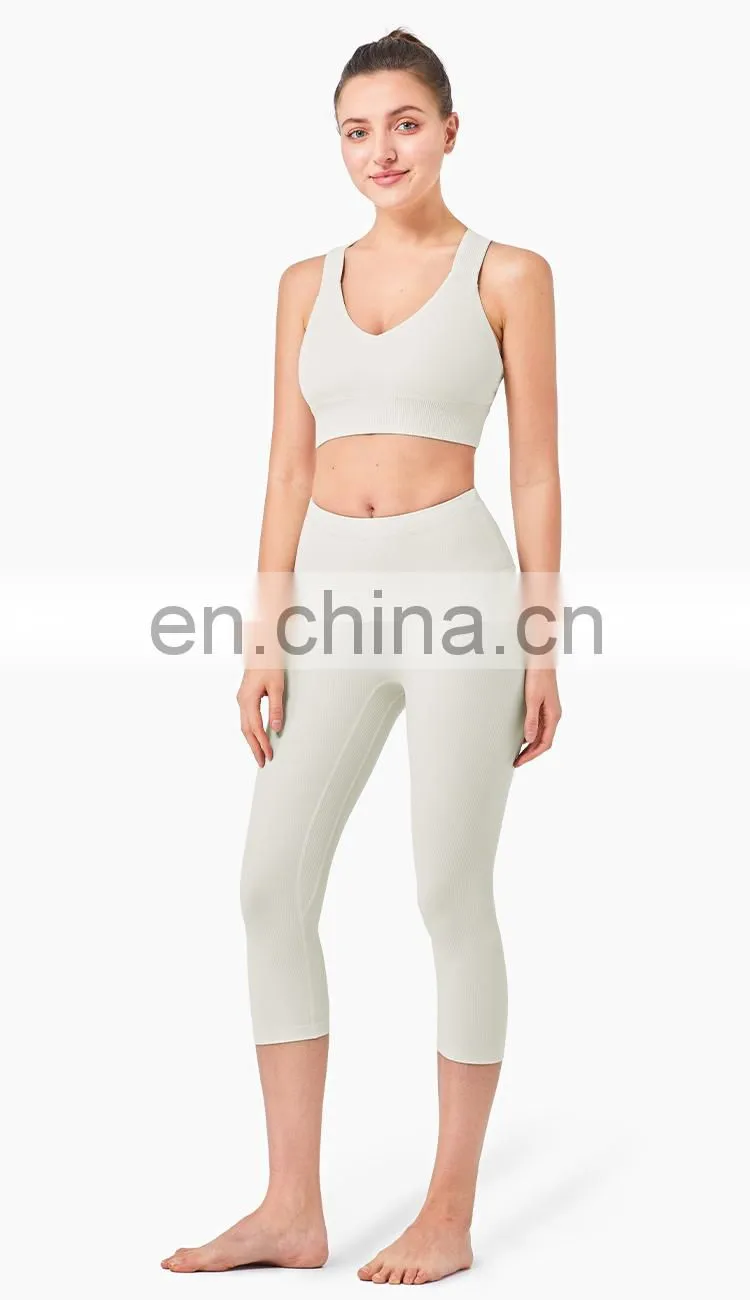 Lightweight Custom Logo Sport Active Wear Yoga Sets High Waist Two Piece Yoga Sport Suit