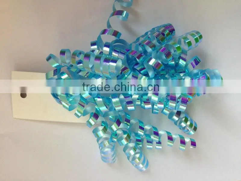Christmas Printed Grosgrain Curly Ribbon, Fabric Present Bow, Woven Gift Wrapping Curling Ribbon Bow for Everyday Decorate