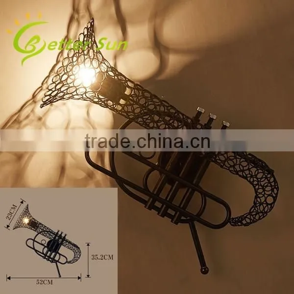 New Design Saxophone Shade Iron Fancy Wall Light for Bar/Cafe Shop