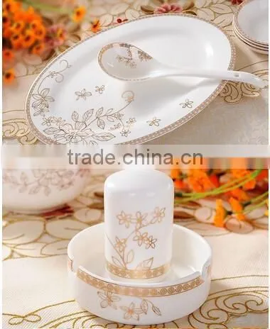 56 pcs hotel and restaurant porcelain buffet dinnerware set