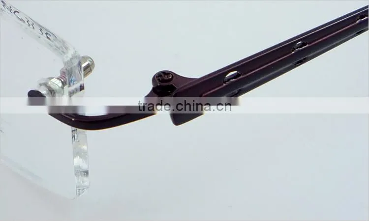 Semi-rimless half titanium wholesale high quality fashion spectacle frame for men