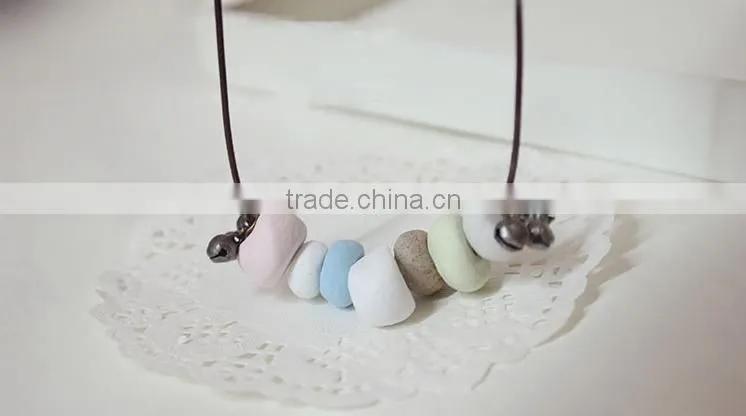 Fashion natural stone necklace multi color beads pendant necklace teenagers necklace