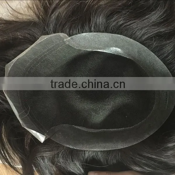 Fine virgin brazilian hair cheap toupee for men