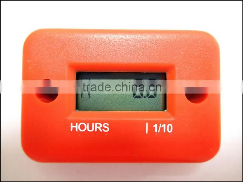 LCD Waterproof Racing Inductive Motocross Hour Meter Orange