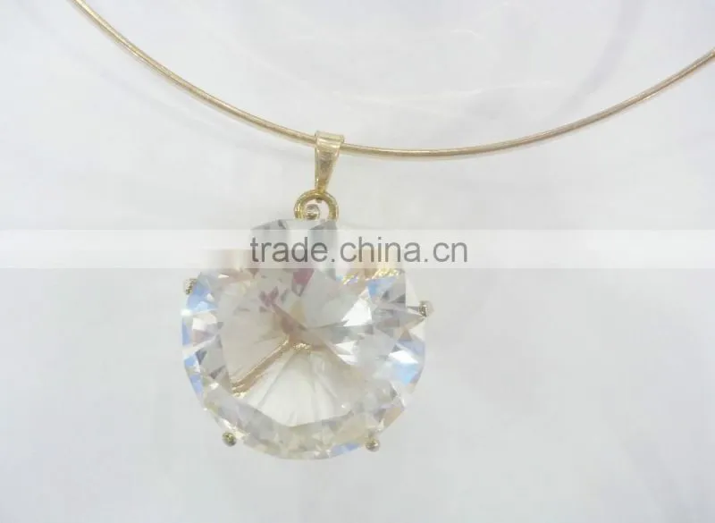 FACHION BIG GLASS STONE PENDANT COLLAR NECKLACE