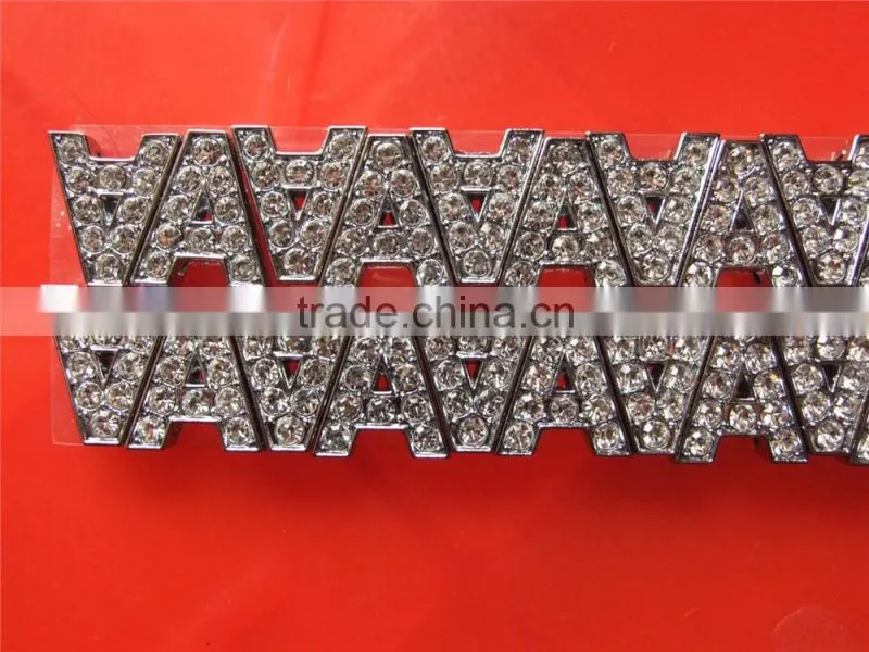 Beautiful 10mm Letters Slide Rhinestone Zinc Alloy Alphabets