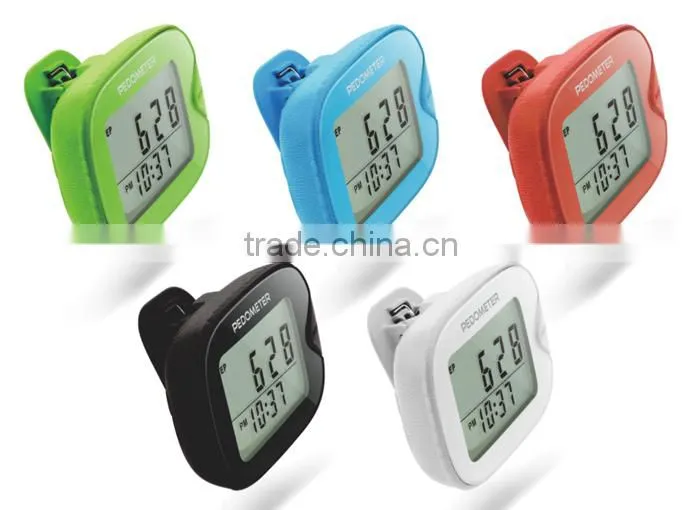 New Arrival 2015 3D g-sensor pedometer multi colors fitness step counter