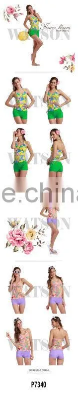printig material lady's tankini bathing suit