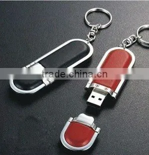 Fashional Leather USB flash drive with gift box for business gift