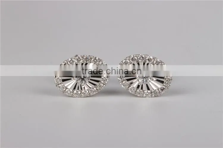 new design micro set shine plates silver earrings
