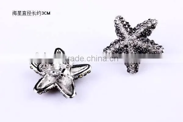 Starfish earrings rhinestone starfish earrings trendy beach earring