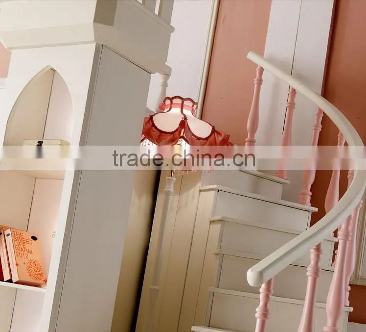 Latest design Royal castle small princess bedroom furniture kids bunk bed for girl