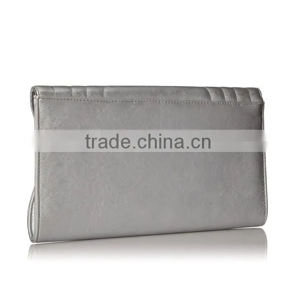 Morden Ladies Blue Leather Evening Bag Cross Body Shoulder Clutch Bags